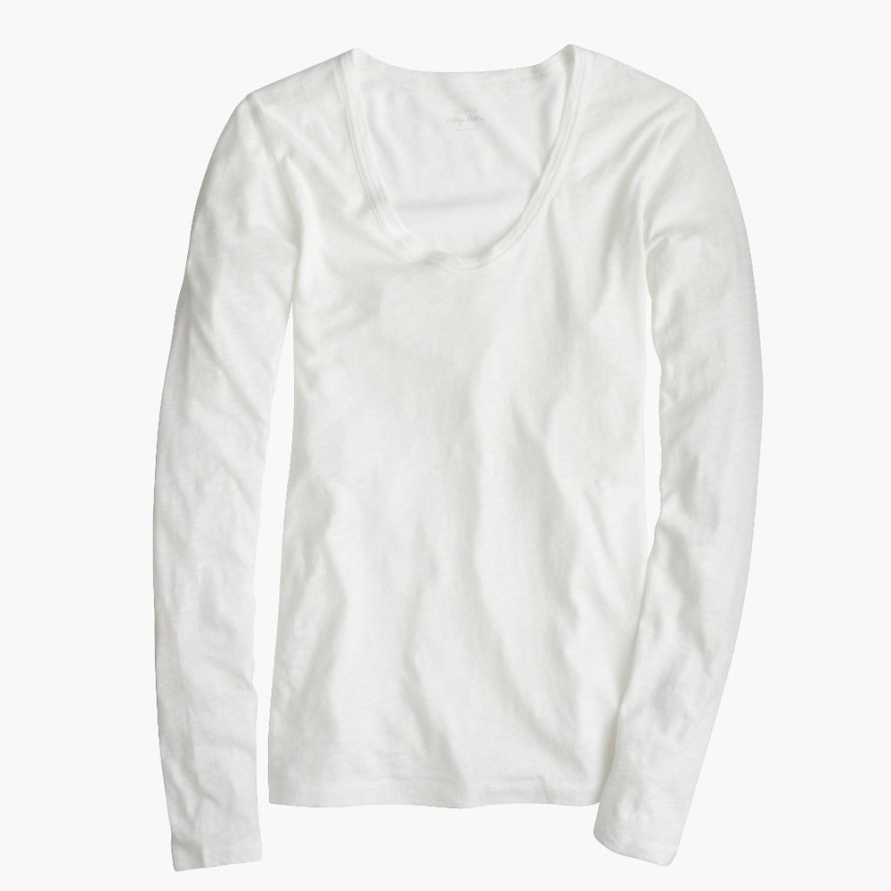 J.Crew Vintage cotton scoopneck long-sleeve